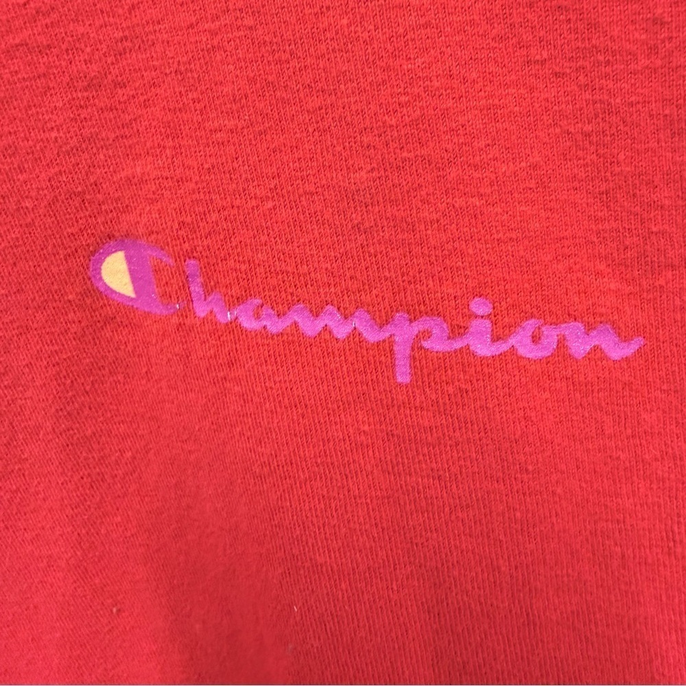 Champion 90's Vintage 100% Cotton T-Shirt Red Size Medium - Picture 4 of 10